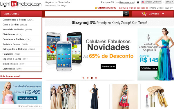 Site de Compras China on-line Lightinthebox.com