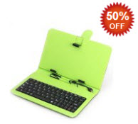casos de teclado USB micro verdes para tablet PC