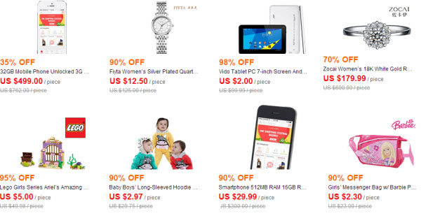 AliExpress ofertas 2014 do festival de compras